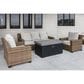 Plank and Hide Laredo Patio Sofa in Abigail Linen and Light Brown, , large