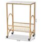 Baxton Studio Jacek Wine Cart in Gold and White Marble, , large