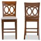 Baxton Studio Violet Counter Height Chair in Grey/Walnut (Set of 2), , large