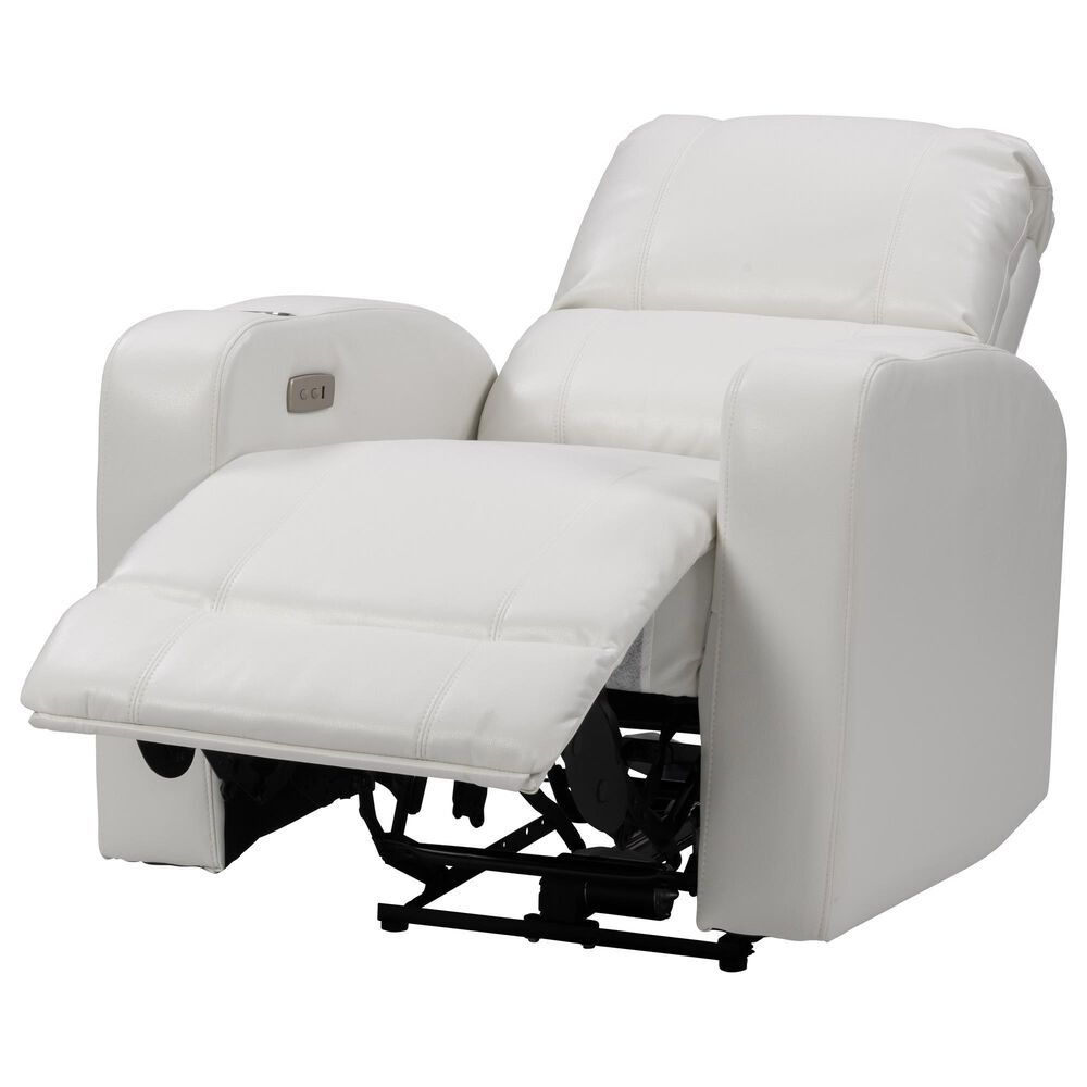 CorLiving Oren Power Theatre Wall Hugger Recliner in White, , large