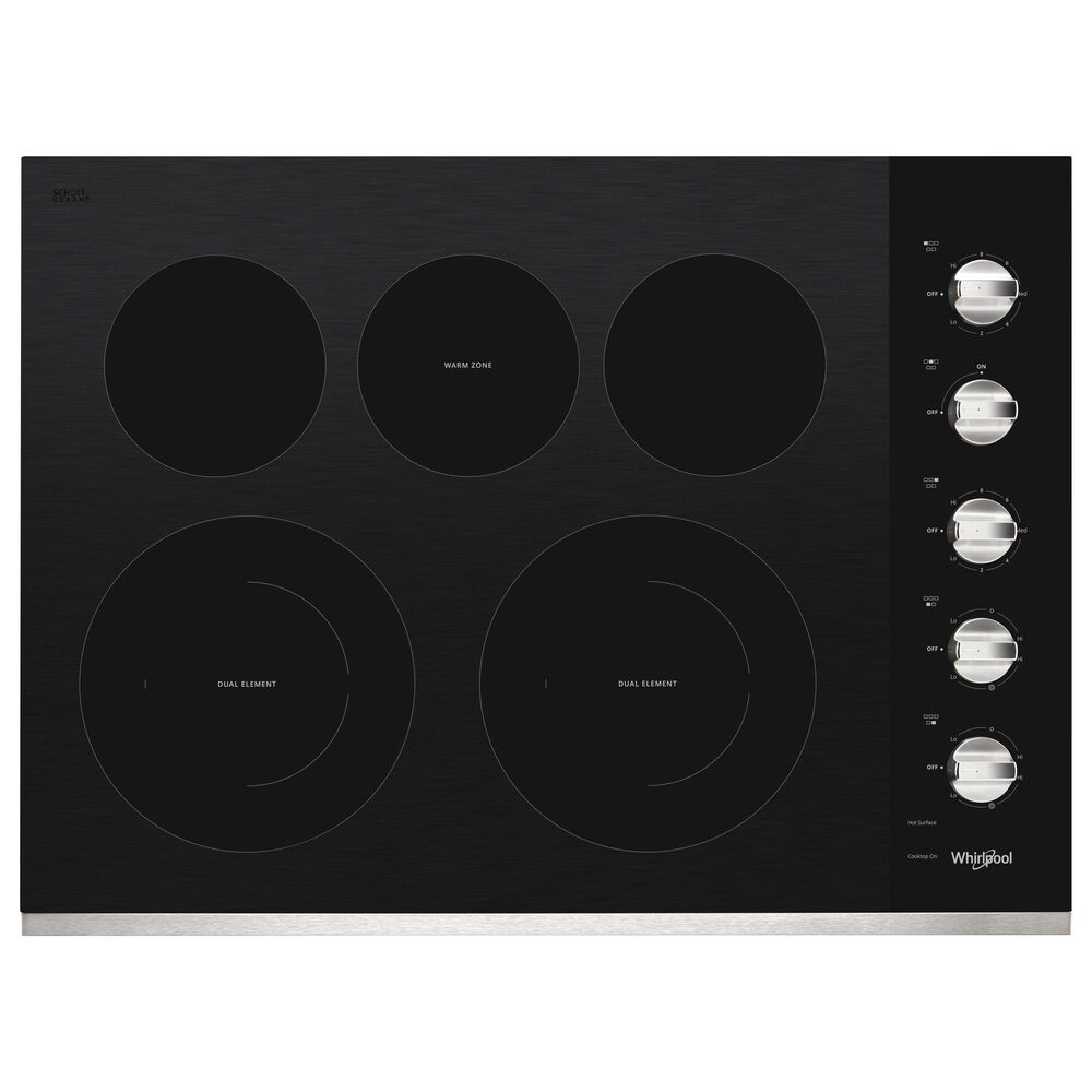 Whirlpool 2-Piece Kitchen Package with 6.4 Cu. Ft. Wall Oven Microwave and Electric Cooktop in Fingerprint Resistant Stainless Steel, , large
