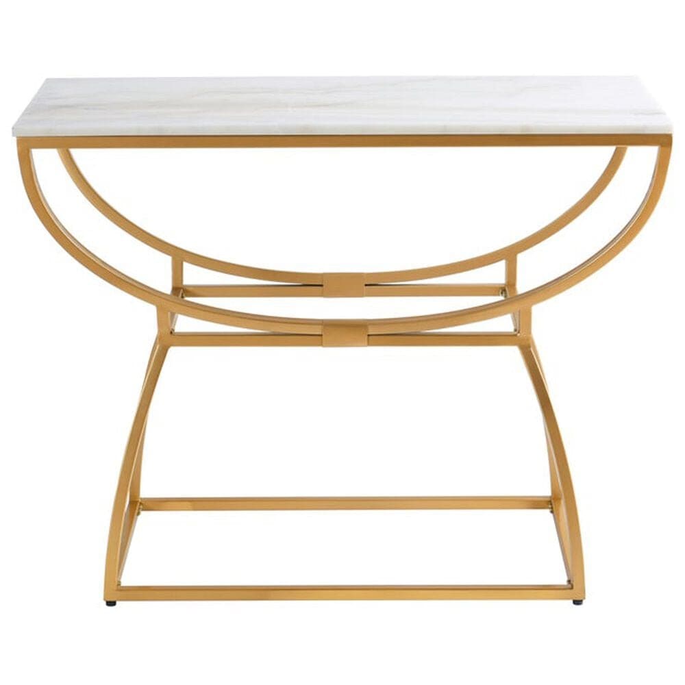 Stylecraft Lamps Inc Loren Console Table in Gold and White, , large