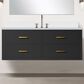 Lexora Home Castor 48" Single Bathroom Vanity in Black with 2 cm White Cultured Marble Top and Rectangular Sink, , large
