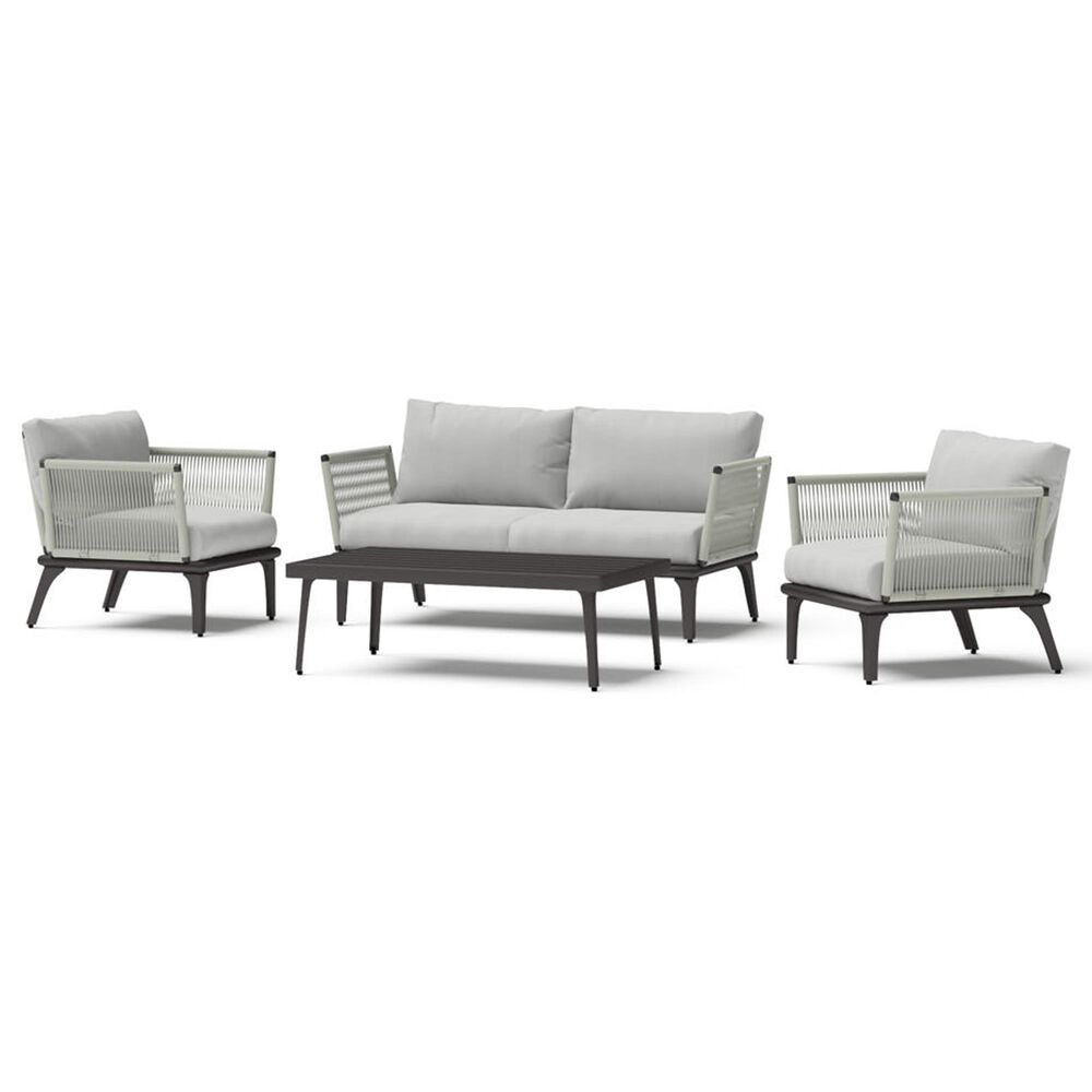 RST Brands Evanon 4-Piece Aluminum Patio Seating Set in Grey, , large