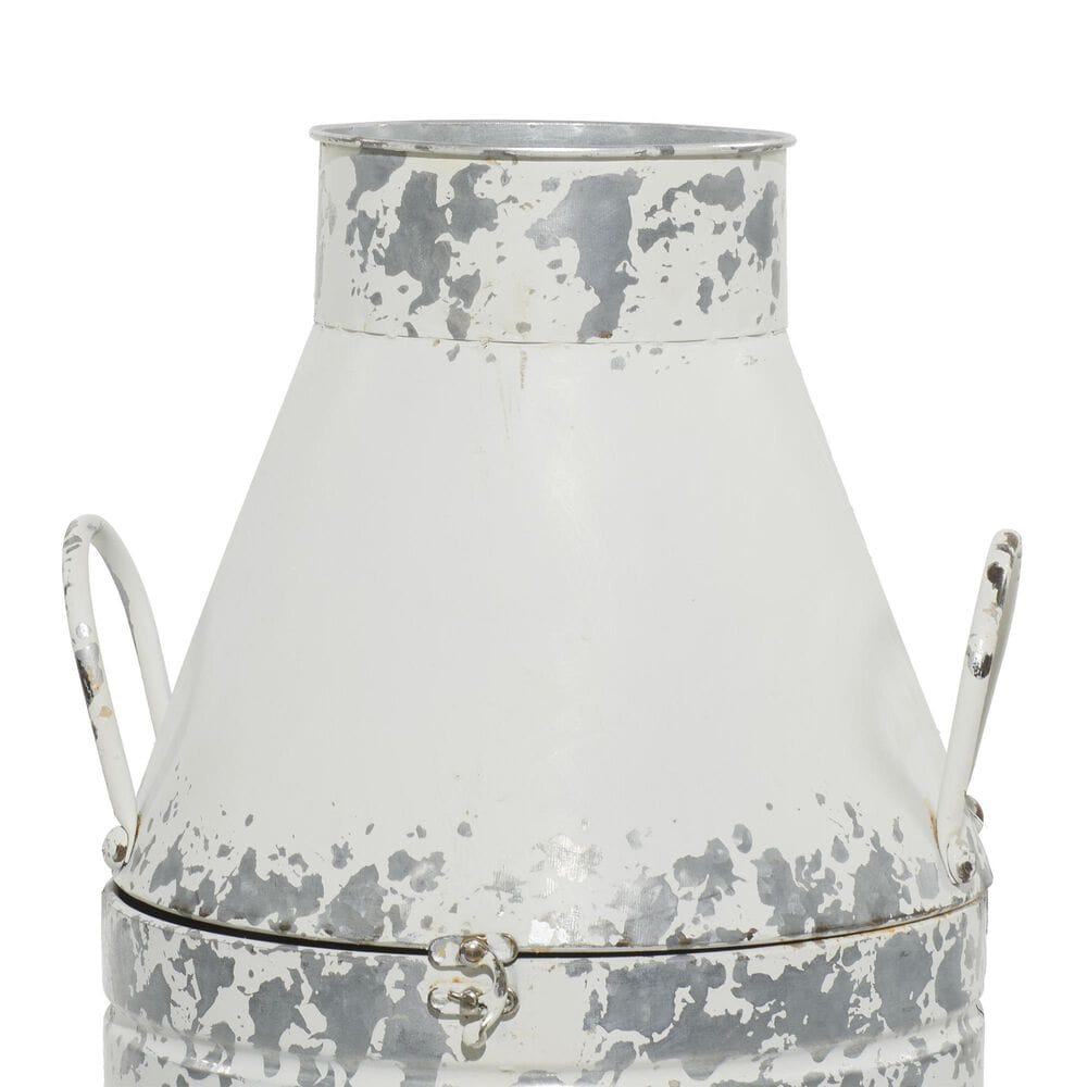 Maple and Jade 2-Piece Decorative Vase Set with Curved Handles in Galvanized White and Silver, , large