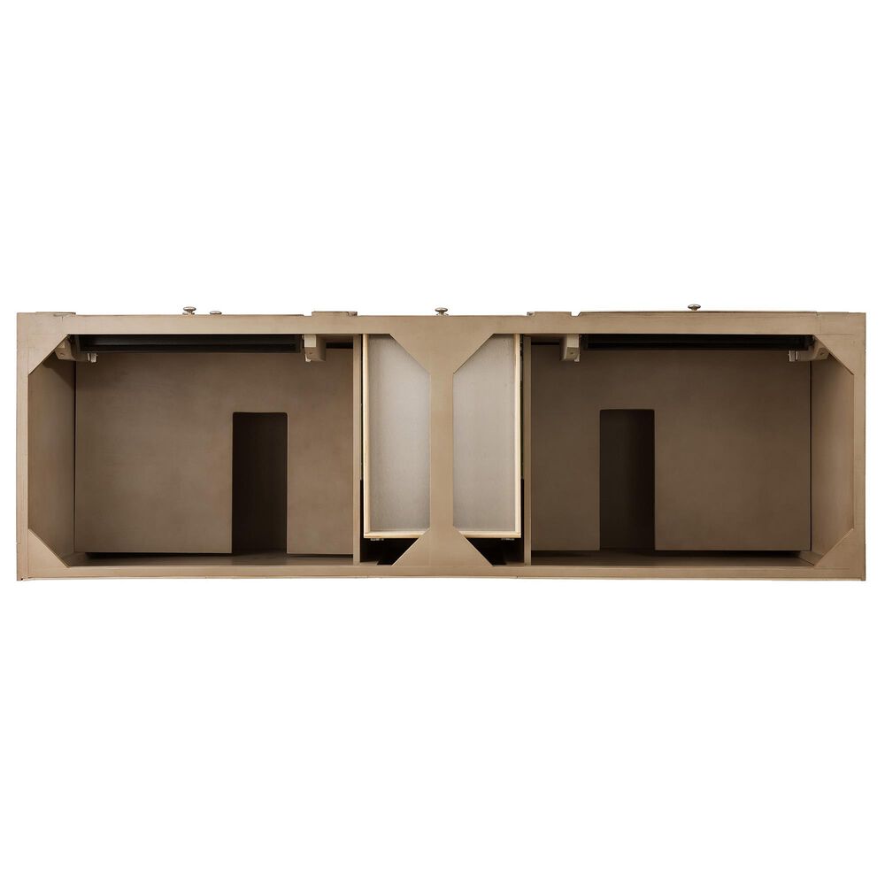 James Martin Vanities Bristol 72&quot; Double Bathroom Vanity in Whitewashed Walnut with Single Hole 3 cm White Zeus Quartz Top and Rectangular Sinks, , large