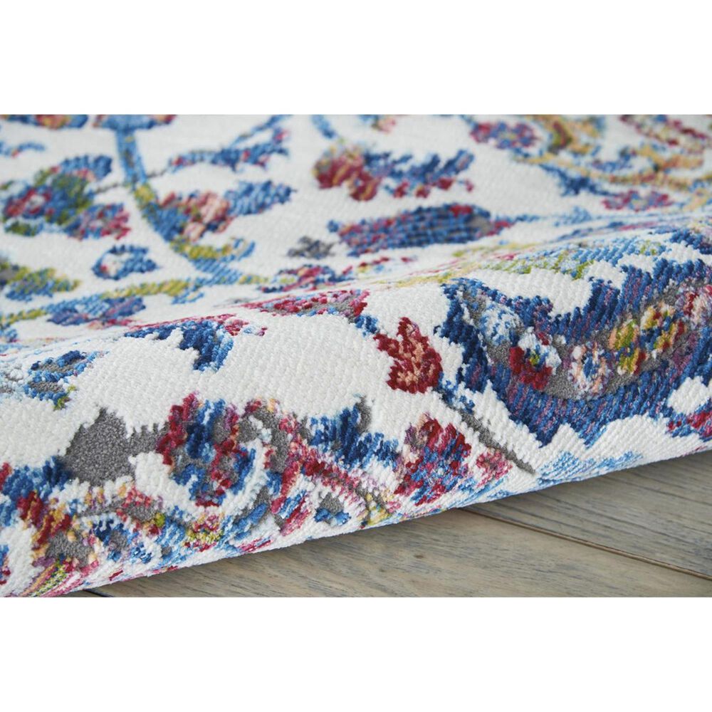 Nourison Ankara Global ANR06 2&#39;4&quot; x 8&#39; Ivory and Blue Runner, , large