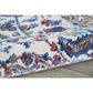 Nourison Ankara Global ANR06 2"4" x 8" Ivory and Blue Runner, , large