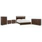 Riva Ridge Modern Loft Queen Storage Panel Bed with Dresser, Chest, and Two Nightstands in Brownstone, , large