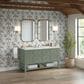 James Martin Vanities Breckenridge 60" Double Bathroom Vanity in Smokey Celadon with 3 cm Ethereal Noctis Quartz Top and Rectangular Sinks, , large