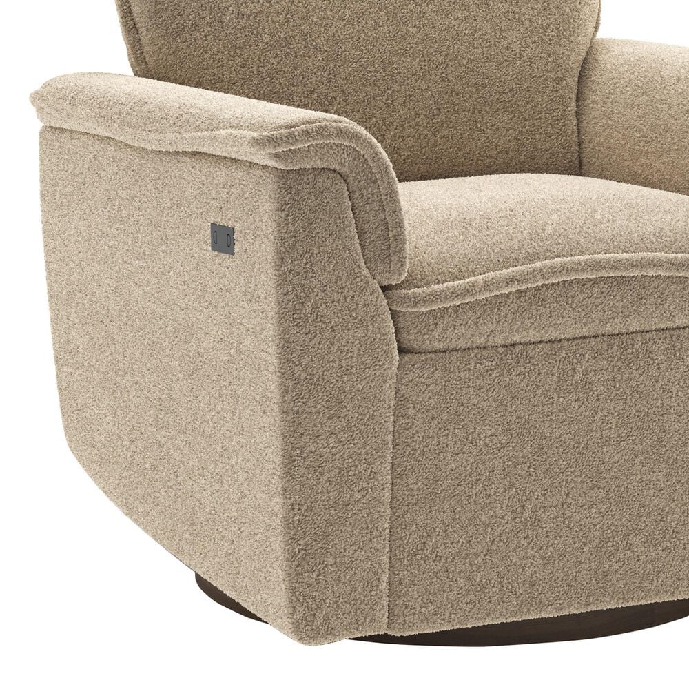 Baby Appleseed Anza Power Swivel Glider Recliner in Taupe, , large