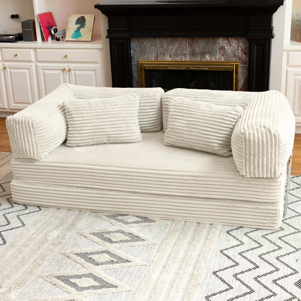 Jaxx Unsofa Stationary Loveseat in Ivory, , large