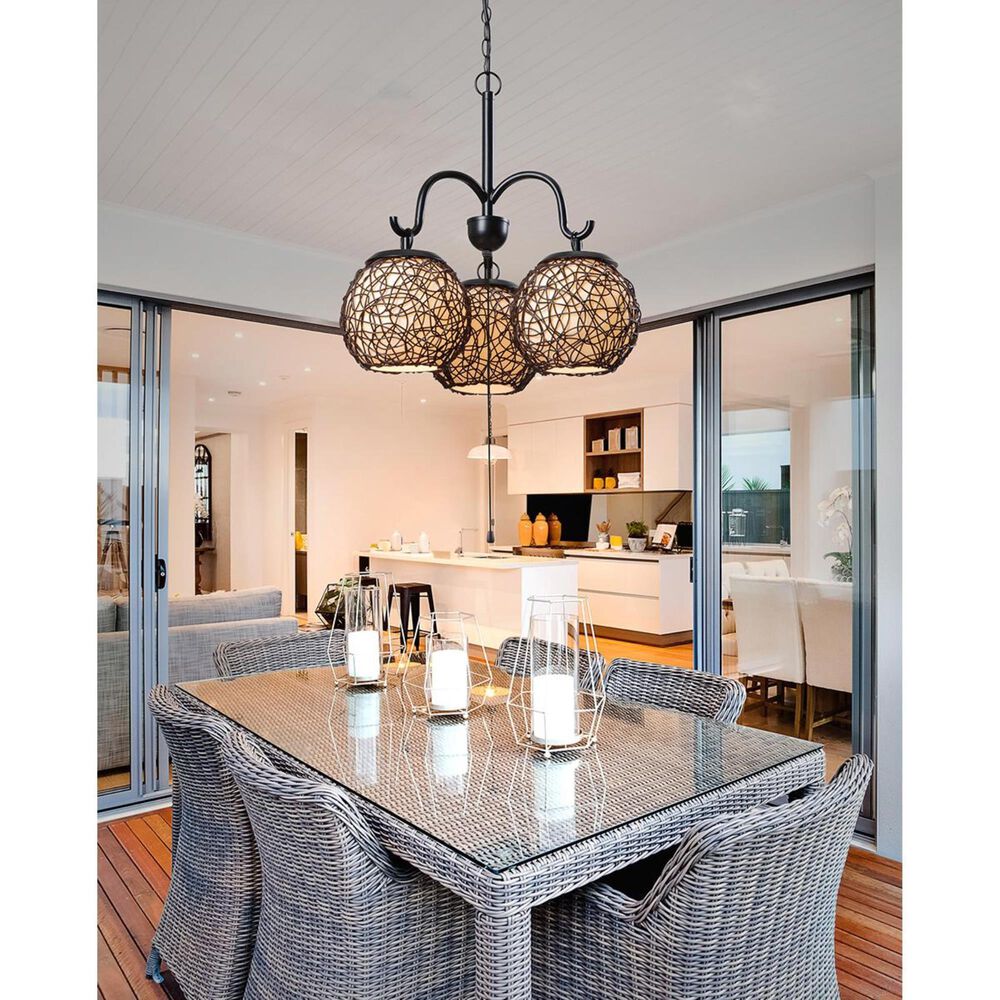 Kenroy Castillo 3-Light Outdoor Chandelier in Oil Rubbed Bronze with Highlight, , large