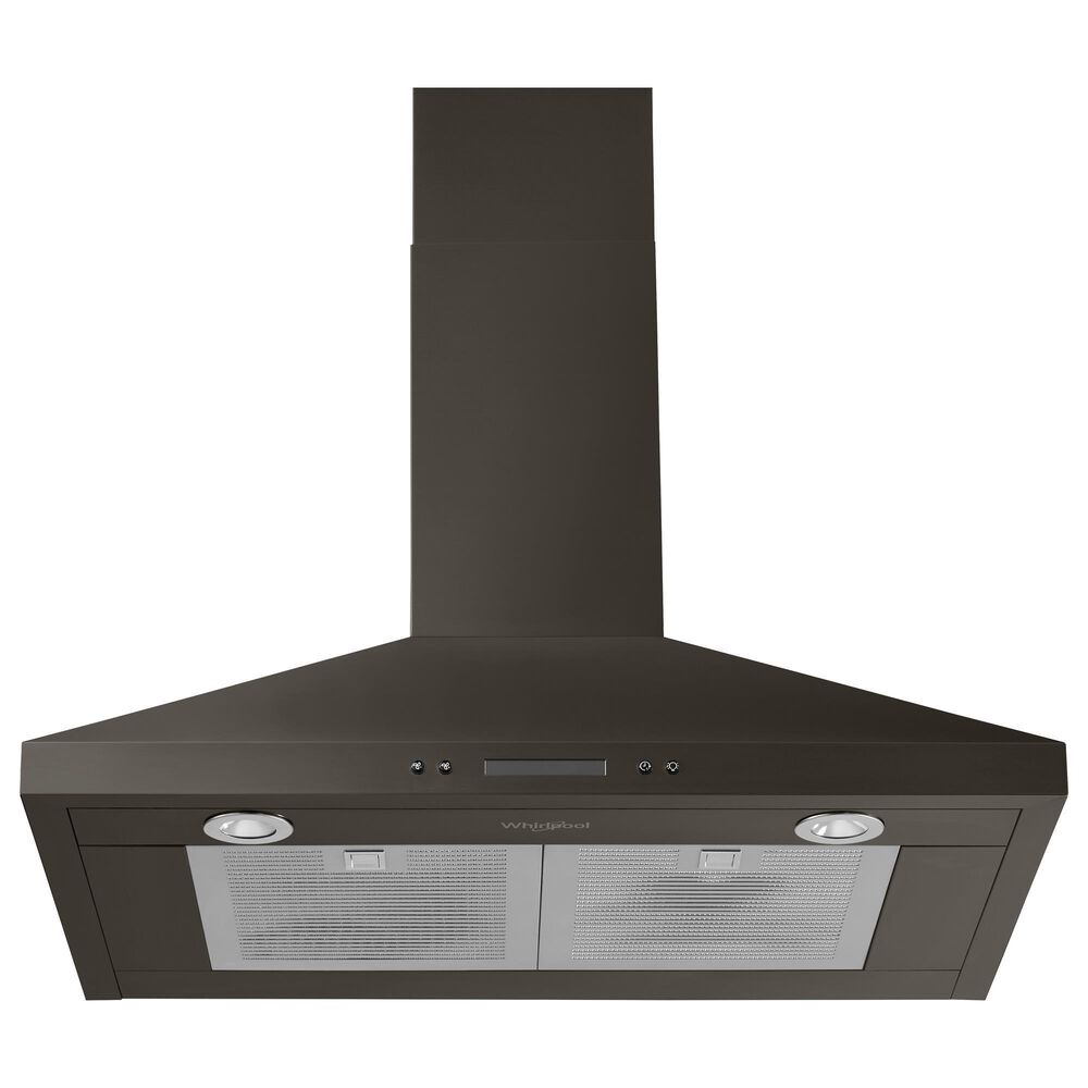 Whirlpool 30&quot; Chimney Wall Mount Range Hood in Fingerprint Black Stainless Steel, , large