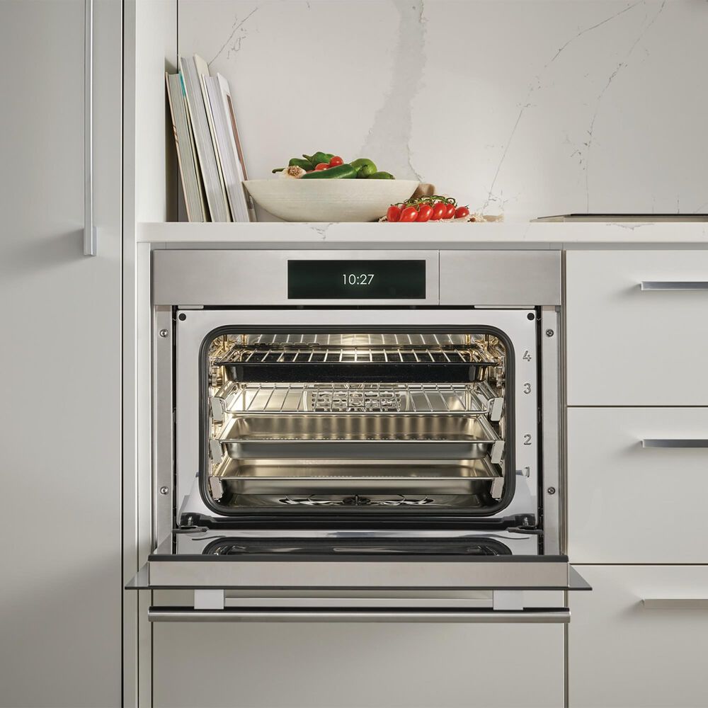 Wolf Appliances 24" Plumbed E Series Transitional Convection Steam Oven in Stainless Steel, , large