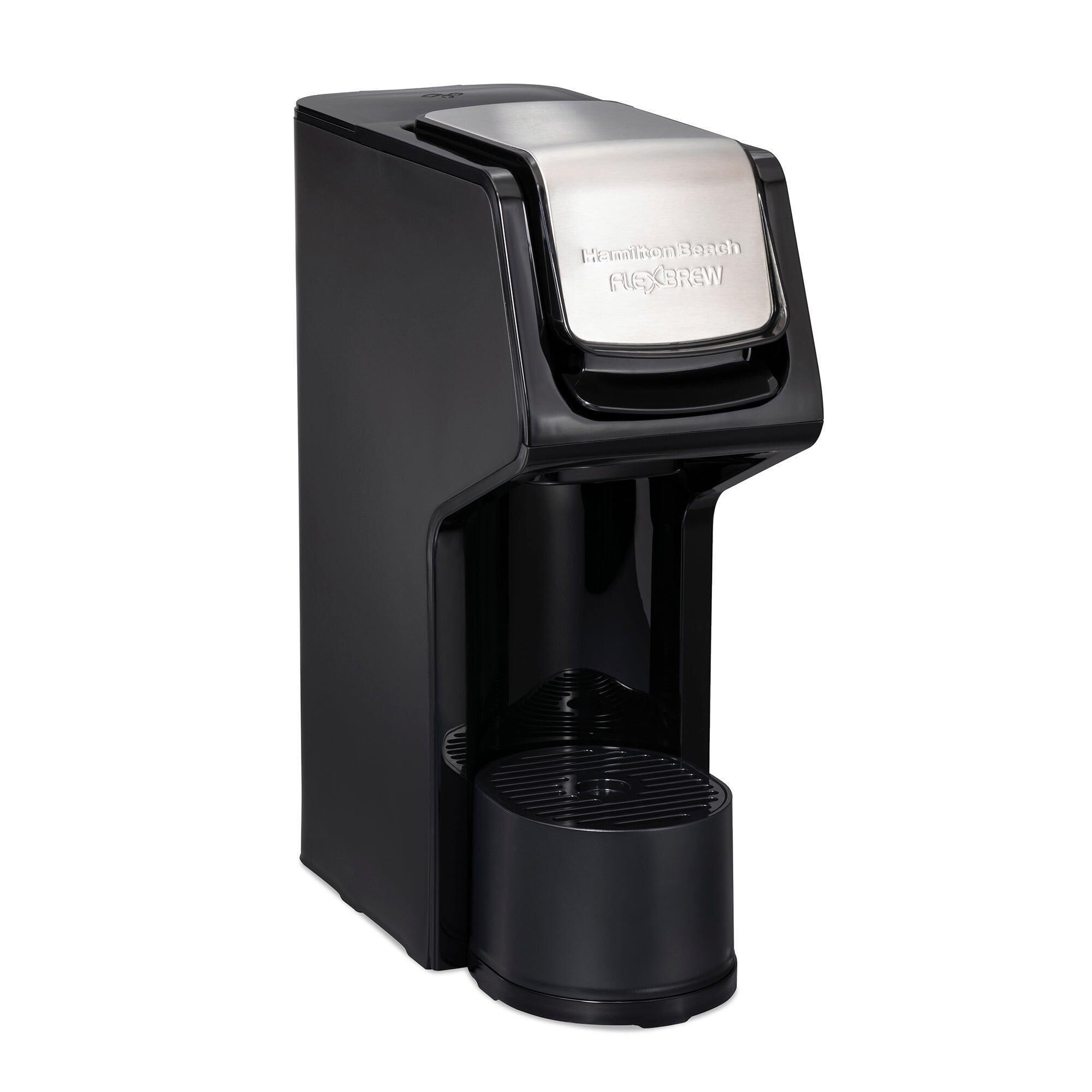 Hamilton Beach 14 Oz FlexBrew Single Serve Coffee Maker in Black and Stainless Steel NFM