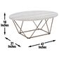 Steve Silver Furniture Rowyn Cocktail Table in White and Copper, , large