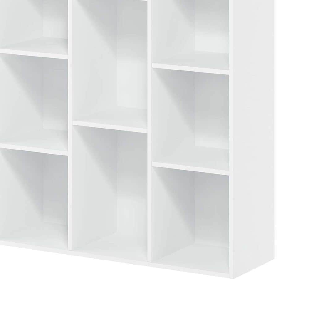 HOMLUX 11-Cube Reversible Open Shelf Bookshelf in White, , large