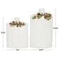 Maple and Jade 2-Piece Leaf Decorative Vase Set in Polished White and Gold, , large