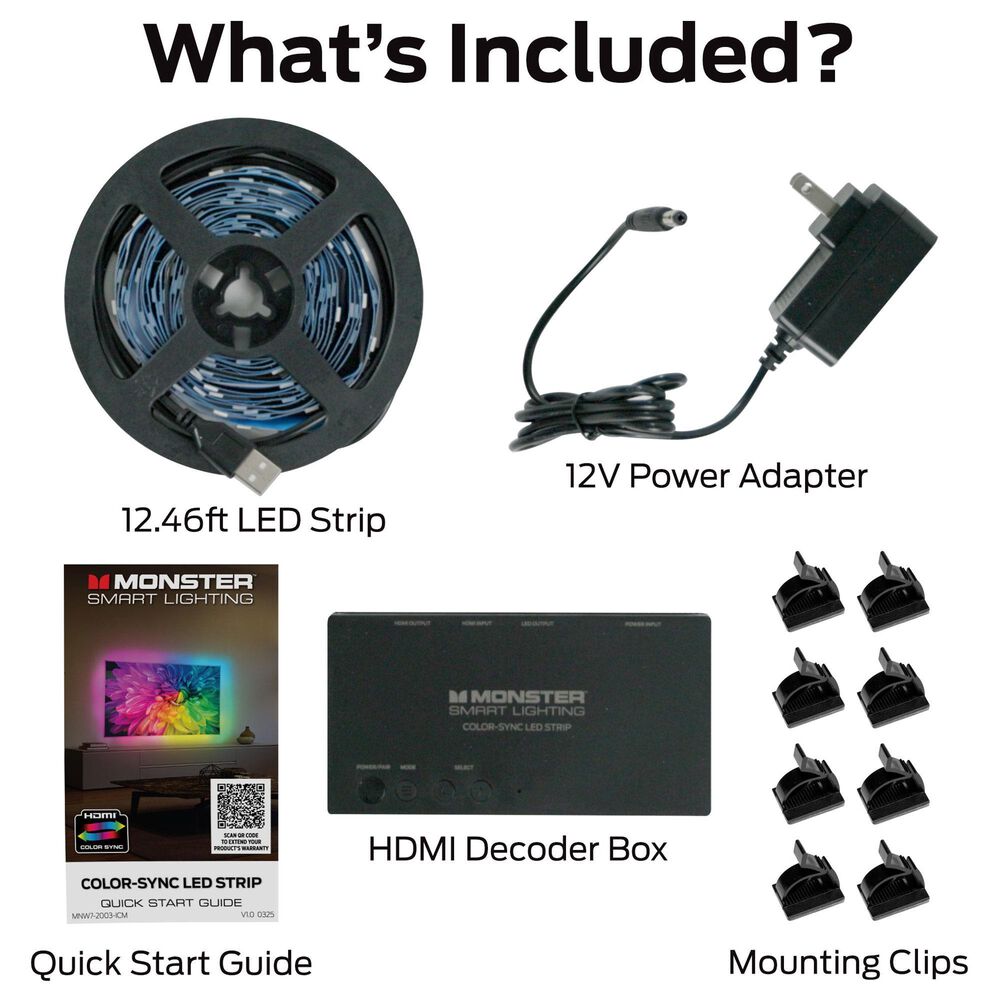 Monster Illuminessence Smart HDMI LED Light Strip in Multicolor, , large
