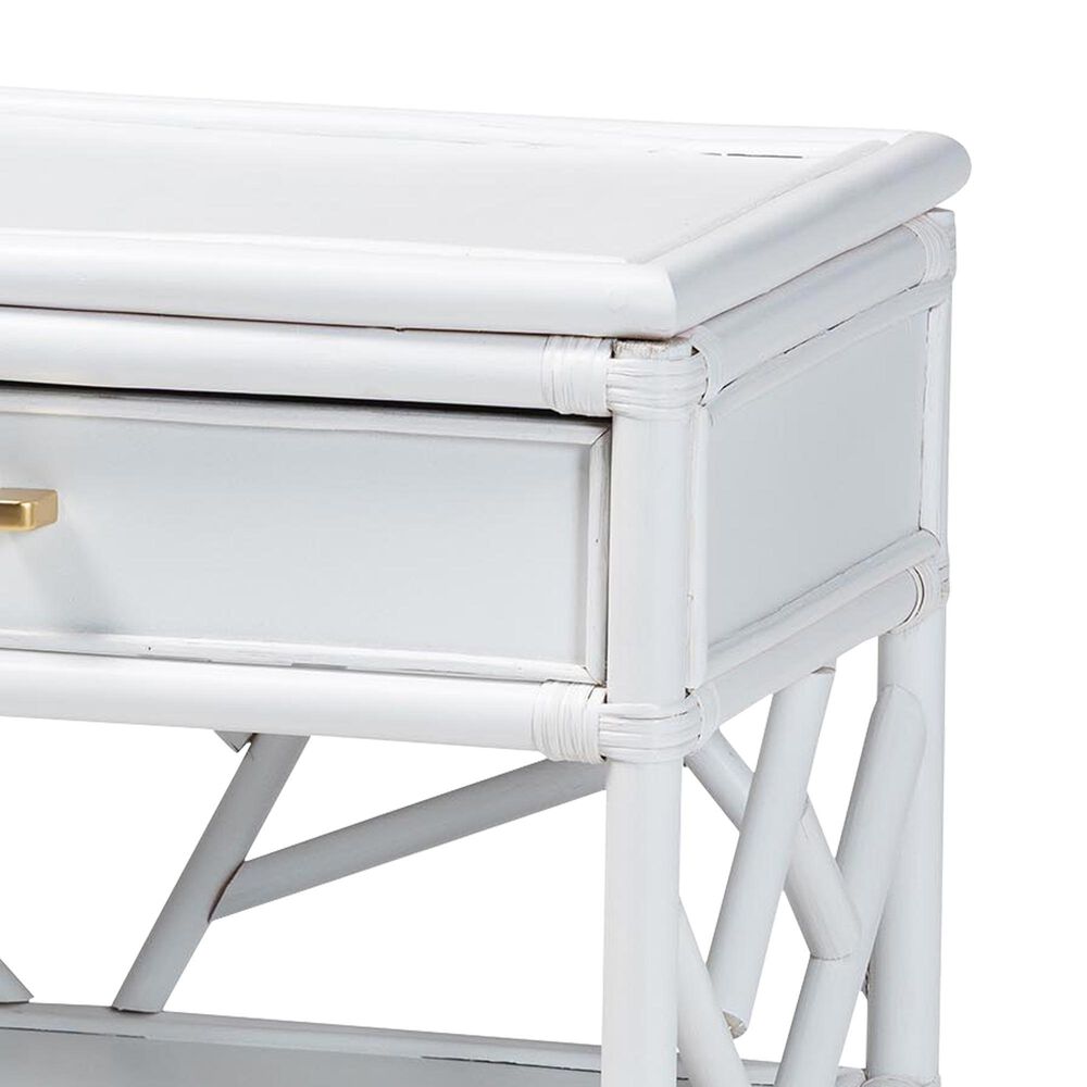 Baxton Studio Daina 1-Drawer Nightstand in White, , large