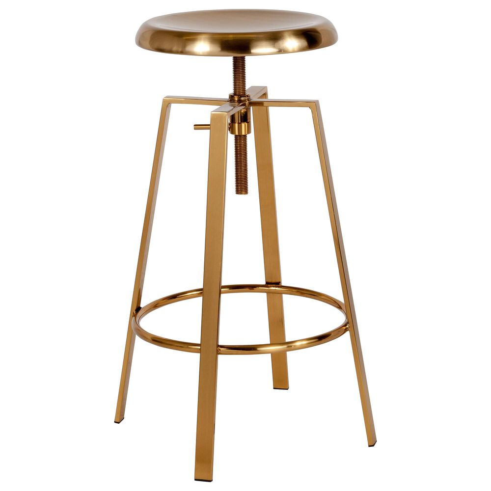 Flash Furniture Toledo Swivel Adjustable Barstool in Gold, , large