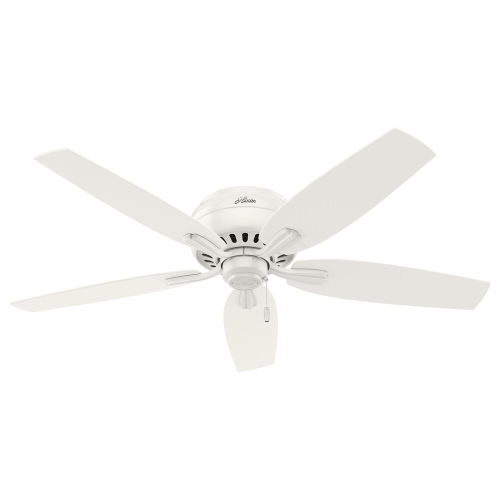 Hunter Newsome Low Profile 52&quot; Ceiling Fan with Lights in Fresh White, , large