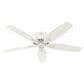 Hunter Newsome Low Profile 52" Ceiling Fan with Lights in Fresh White, , large