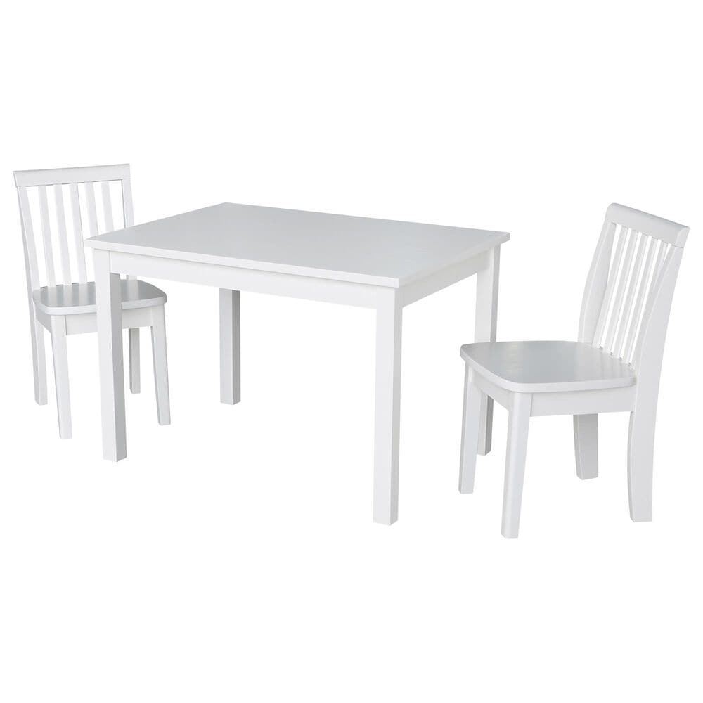 International Concepts Mission 3 Piece Juvenile Table Set in White, , large