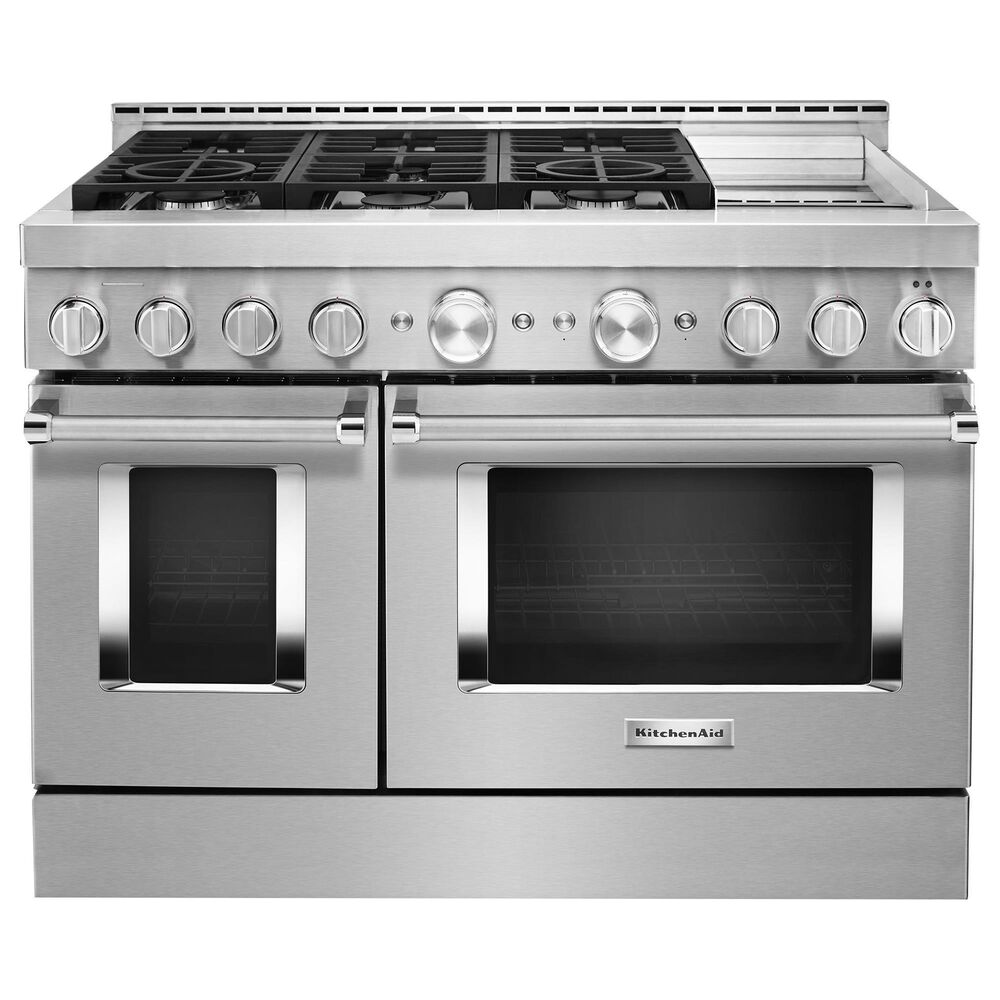 KitchenAid 6.3 Cu. Ft. Freestanding Gas Range with Griddle in Stainless Steel, , large