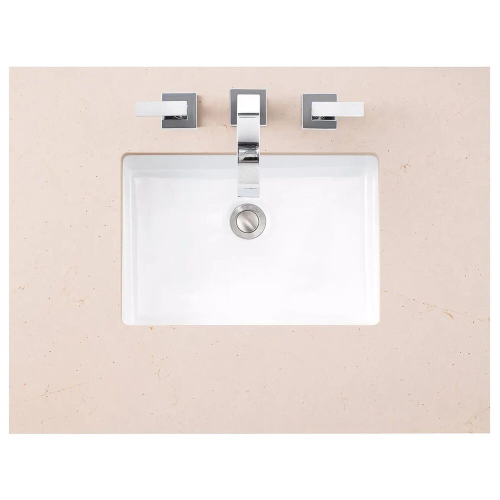 James Martin Vanities Amberly 30&quot; Single Bathroom Vanity in Walnut with 3 cm Eternal Marfil Quartz Top and Rectangular Sink, , large