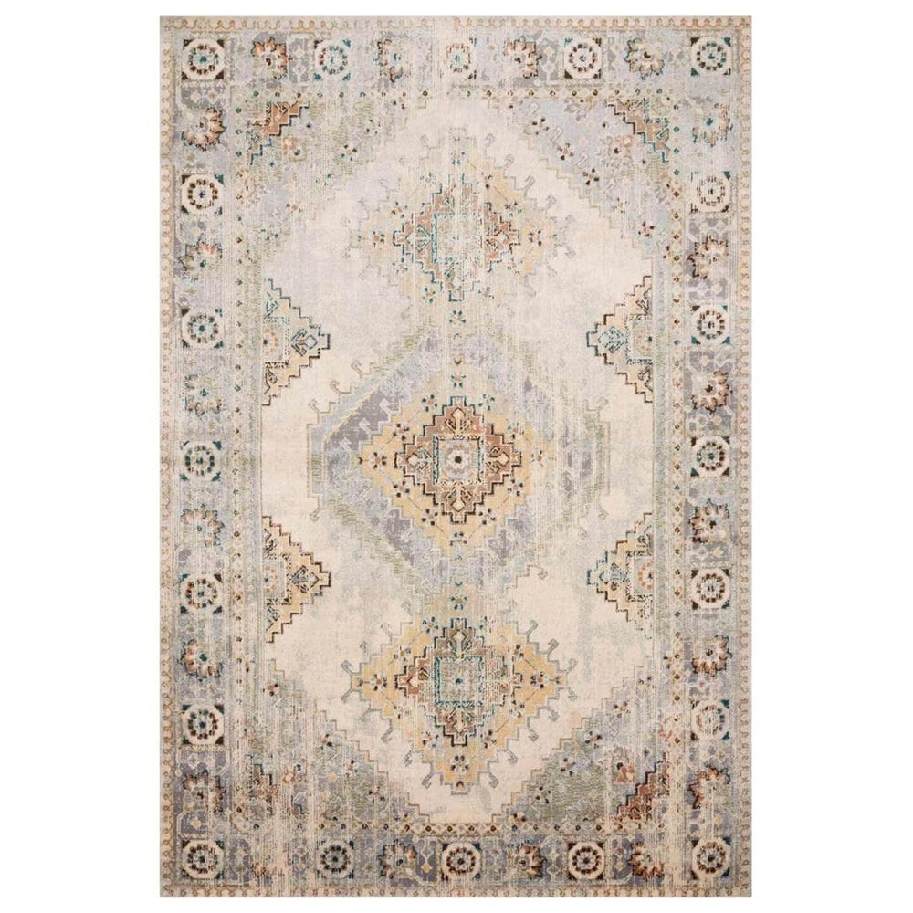 Loloi II Isadora ISA-01 6" x 9" Oatmeal and Silver Area Rug, , large