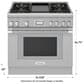 Thermador 36" Professional Harmony Standard Depth Gas Range with 4 Burners and Griddle in Stainless Steel, , large