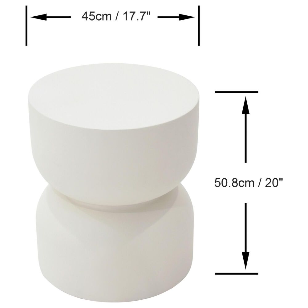 Elementi Fire Chronos Side Table in Cream White, , large