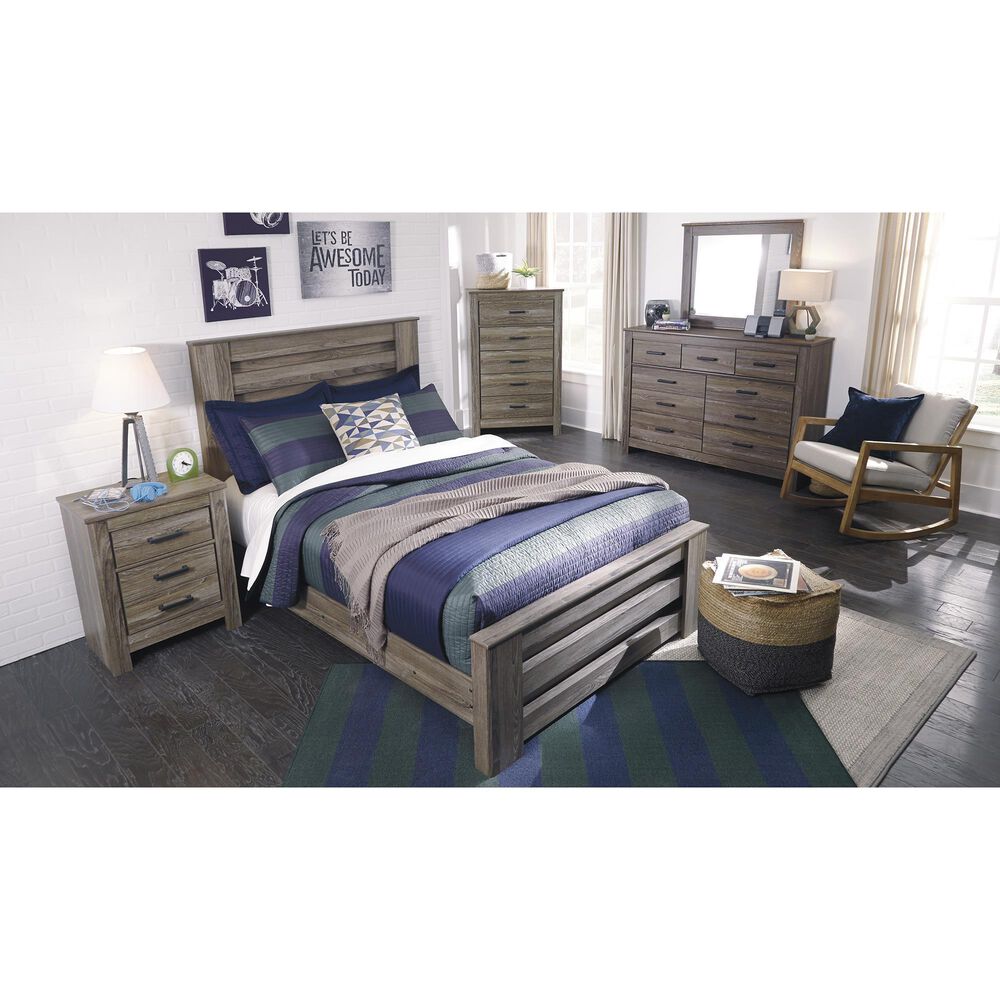 Ashley Zelen 5-Piece King Bedroom Set in Warm Gray, , large