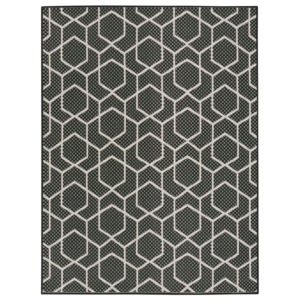Nourison Horizon HOZ01 Black 3&#39; x 5&#39; Indoor/Outdoor Area Rug, , large
