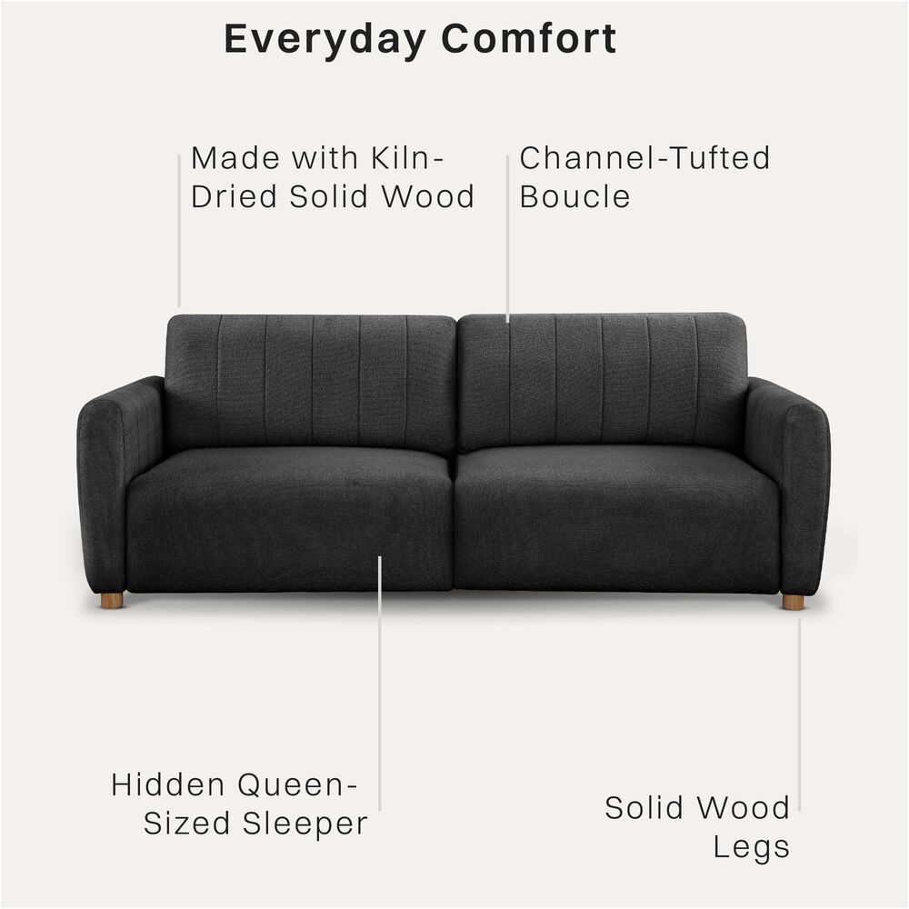 Lifestyle Solutions Galloway Convertible Sofa in Charcoal, , large