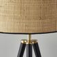 Adesso Jackson Floor Lamp in Black and Antique Brass, , large