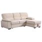 HOMLUX 97.5"W Velvet Sleeper Sectional Sofa with Reversible Storage Chaise, in Beige, , large
