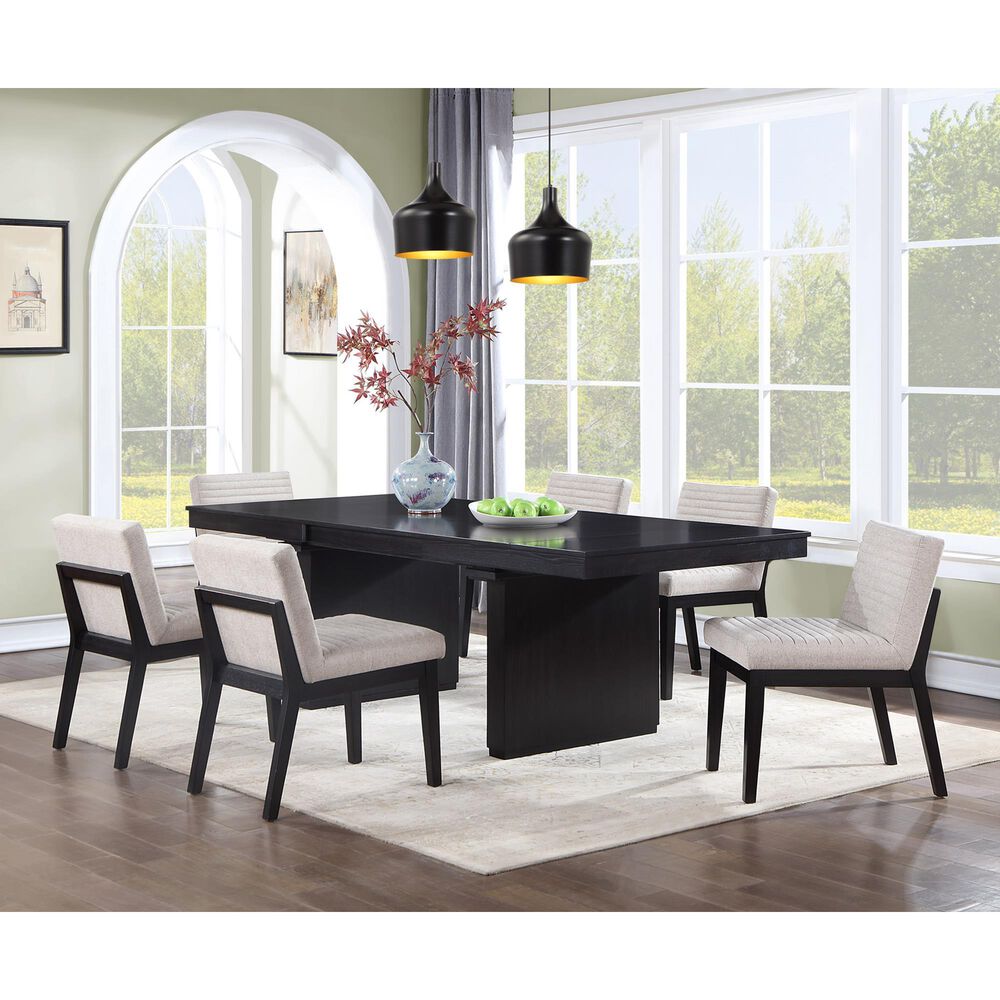 Boulder &amp; Pine Jax Dining Table in Dark Black and Brown, , large