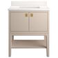 Kohler Seagrove 30" Single Bathroom Vanity in Light Clay with 3 cm White Quartz Top and Rectangular Sink, , large
