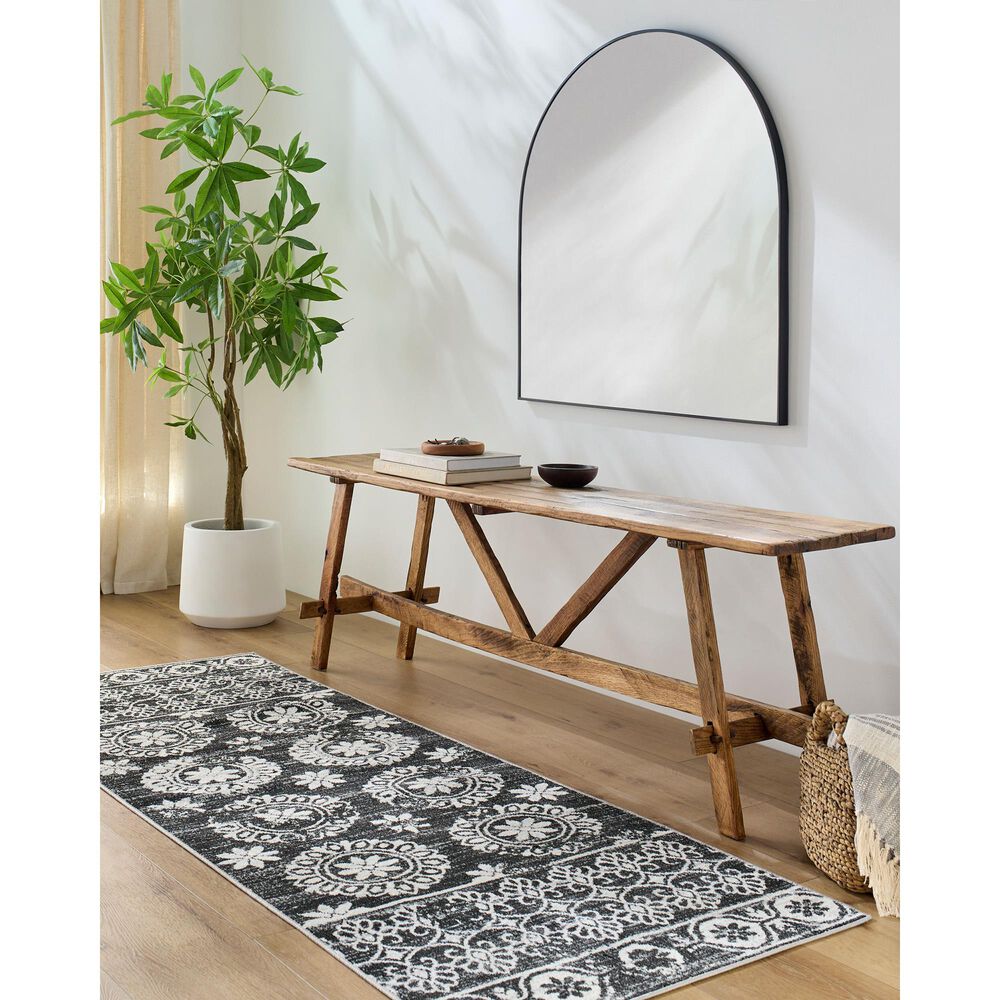 Surya Lavadora 2&#39;7&quot; x 7&#39;3&quot; Black, Gray and Light Gray Runner, , large