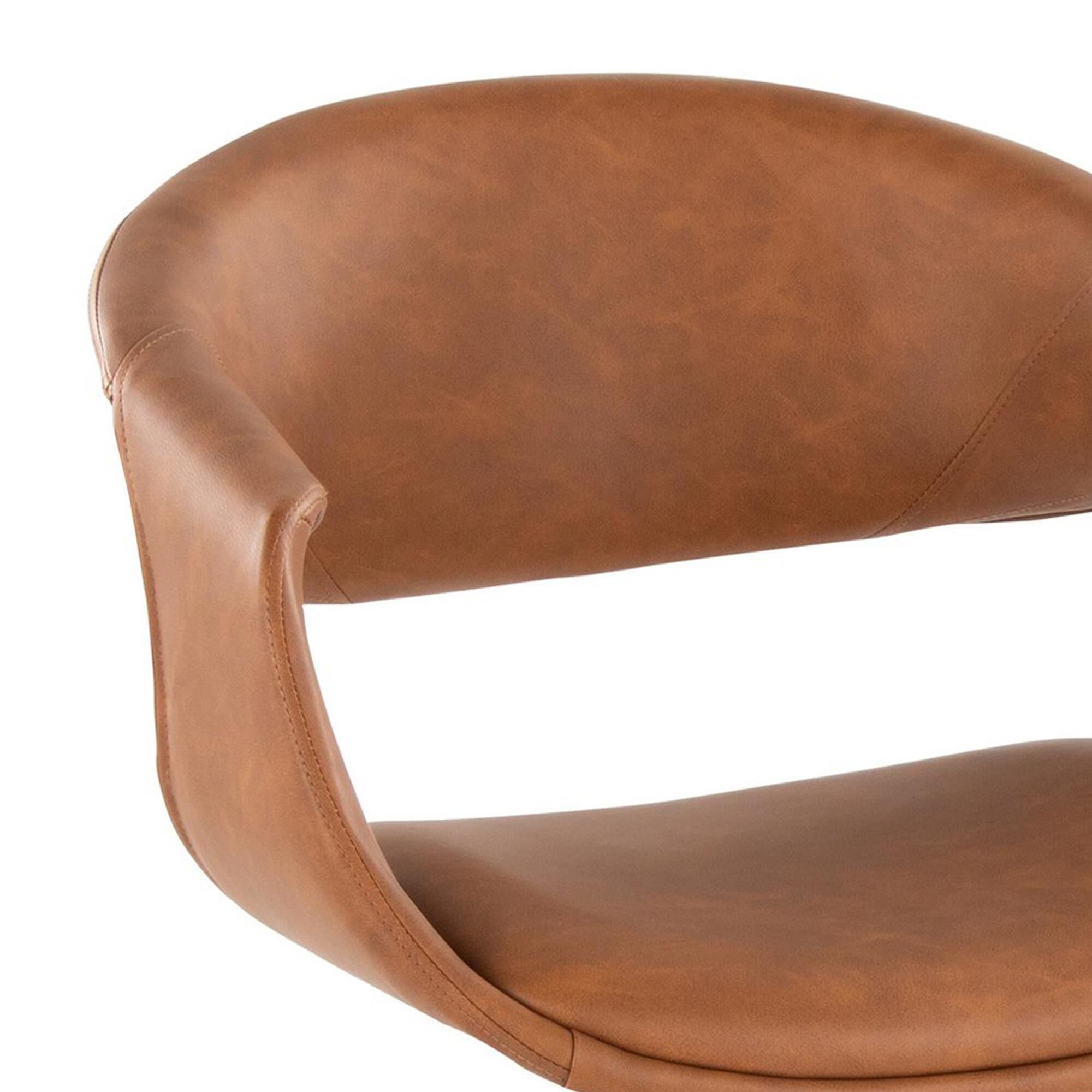 Lumisource Curvo Task Chair with Camel Cushion in Gold