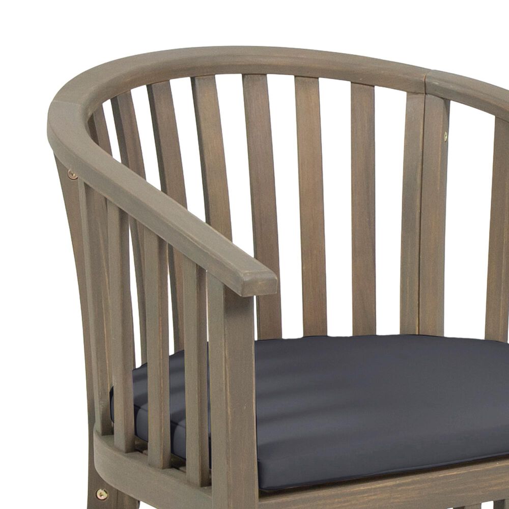 Hearth and Haven Outdoor Wooden Dining Chairs with Grey Frame in Dark Grey (Set of 2), , large