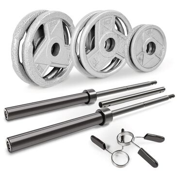 Impex, Inc 110Lb Barbell Set: (1) Olympic Bar, (2) 25lb Plates, (2) 10lb Plates, (2) 10lb plates, (2) 5lb Plates, (2) Spring Collars, , large
