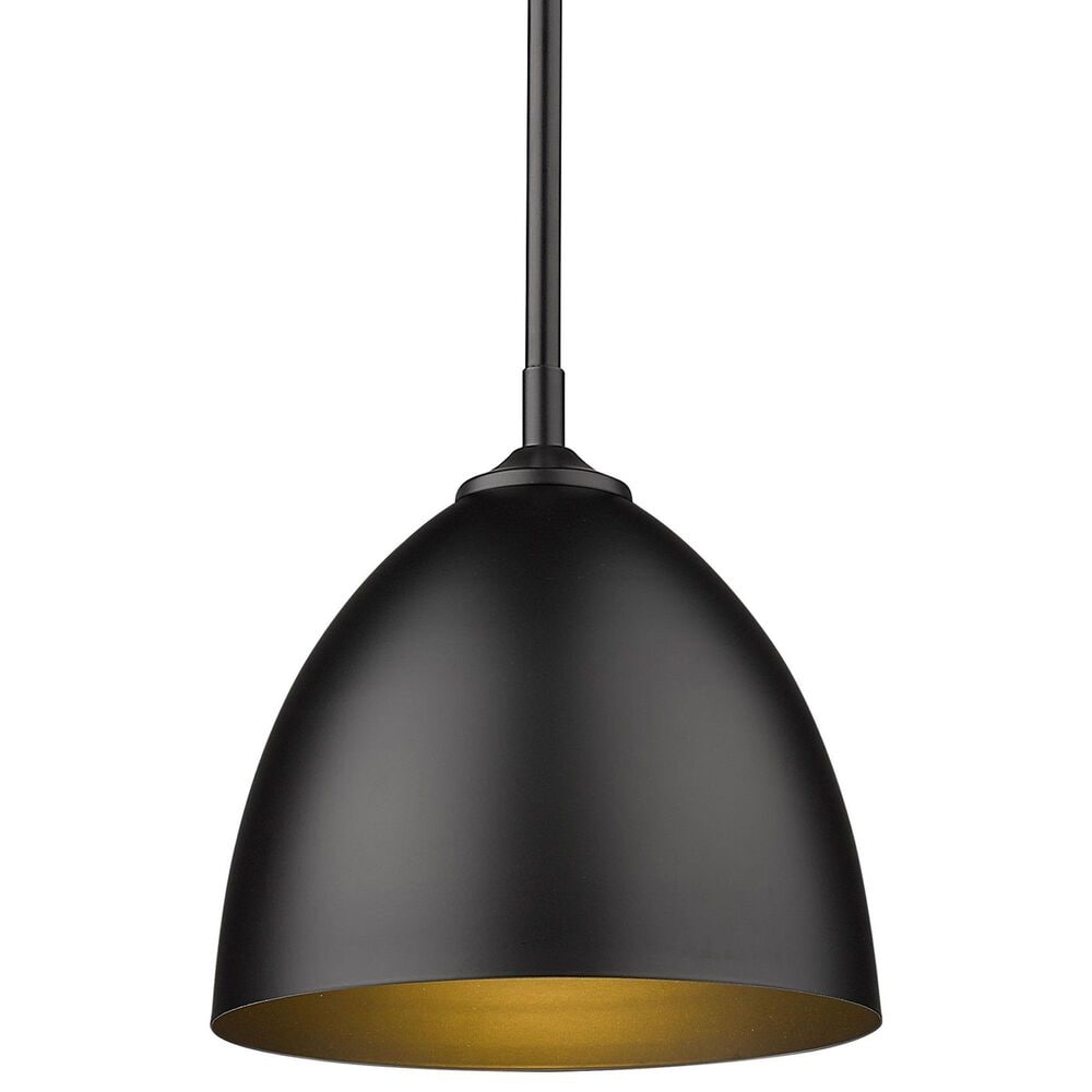 Golden Lighting Zoey 1-Light Small Pendant in Matte Black, , large