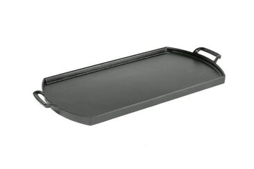 Lodge Blacklock Triple Seasoned Cast Iron Double Burner Griddle in Black, , large