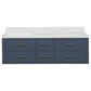 Lexora Home Castor 60" Double Bathroom Vanity in Blue with 2 cm White Cultured Marble Top and Rectangular Sinks, , large