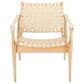 Safavieh Jessica Leather Safari Chair in White, , large