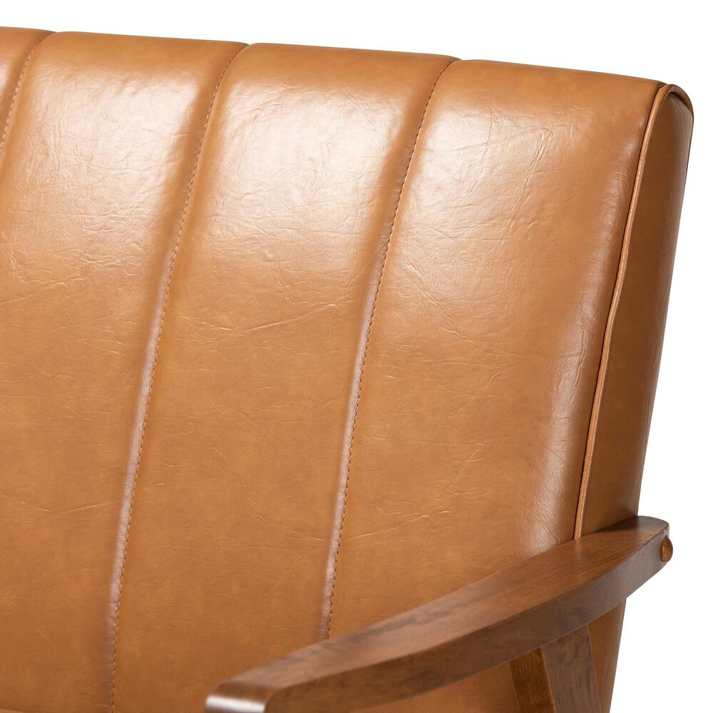 Baxton Studio Nikko Stationary Sofa in Tan, , large